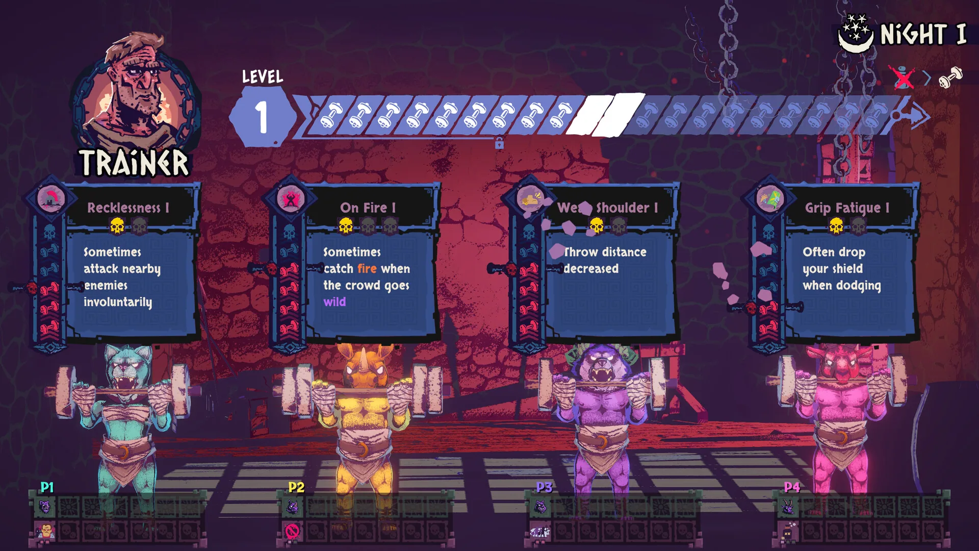 Arena hazards ringing a chained crew