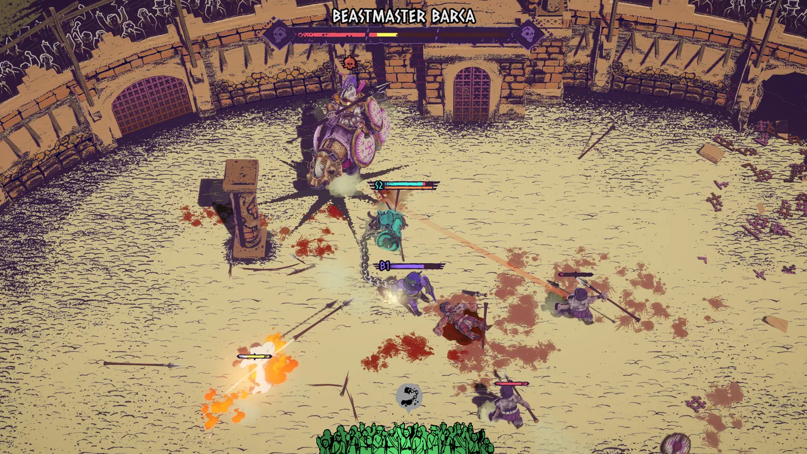 A beast-shaped gladiator in a fight