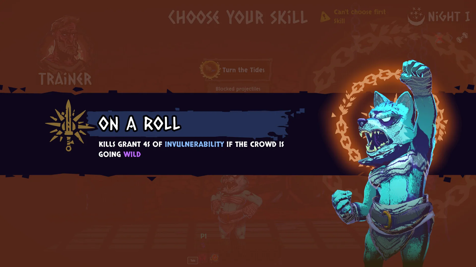 Another view of a chained crew mid-fight