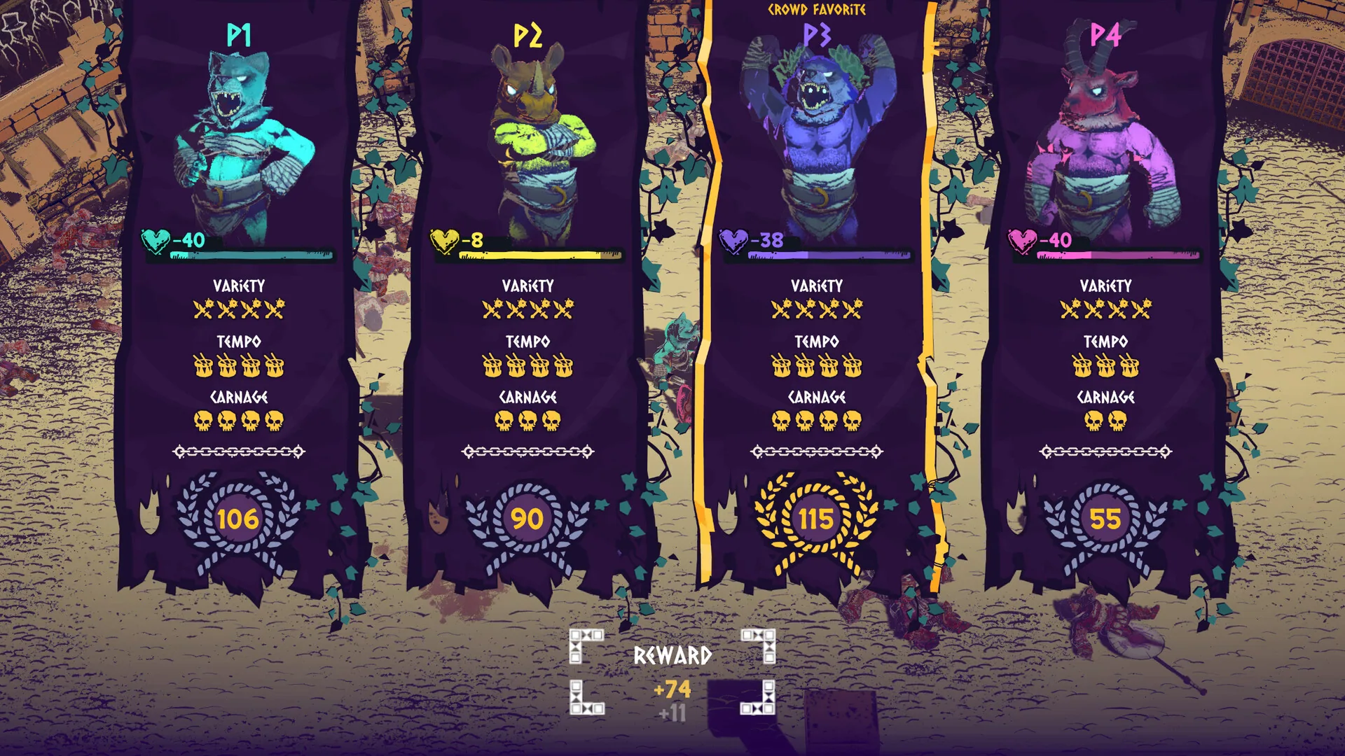 A late exchange in the arena