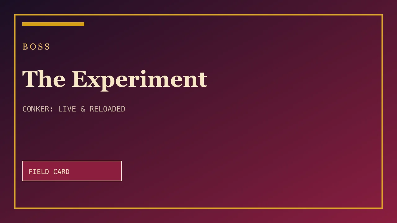 The Experiment field card — Boss in Conker: Live and Reloaded