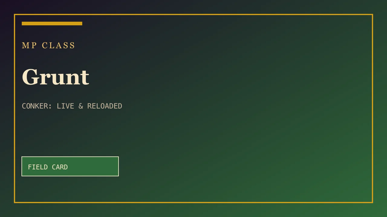 Grunt field card — MP Class in Conker: Live and Reloaded