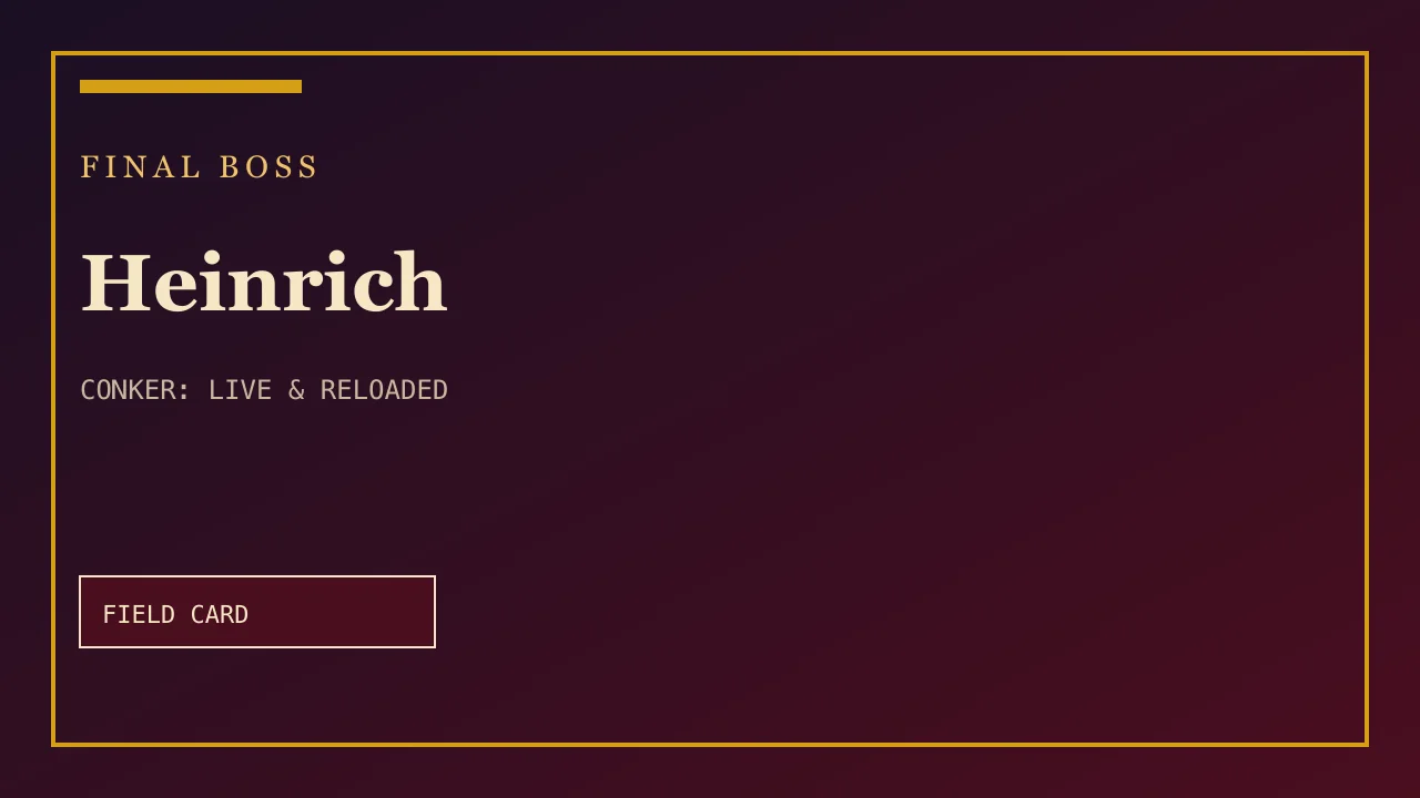 Heinrich field card — Final Boss in Conker: Live and Reloaded