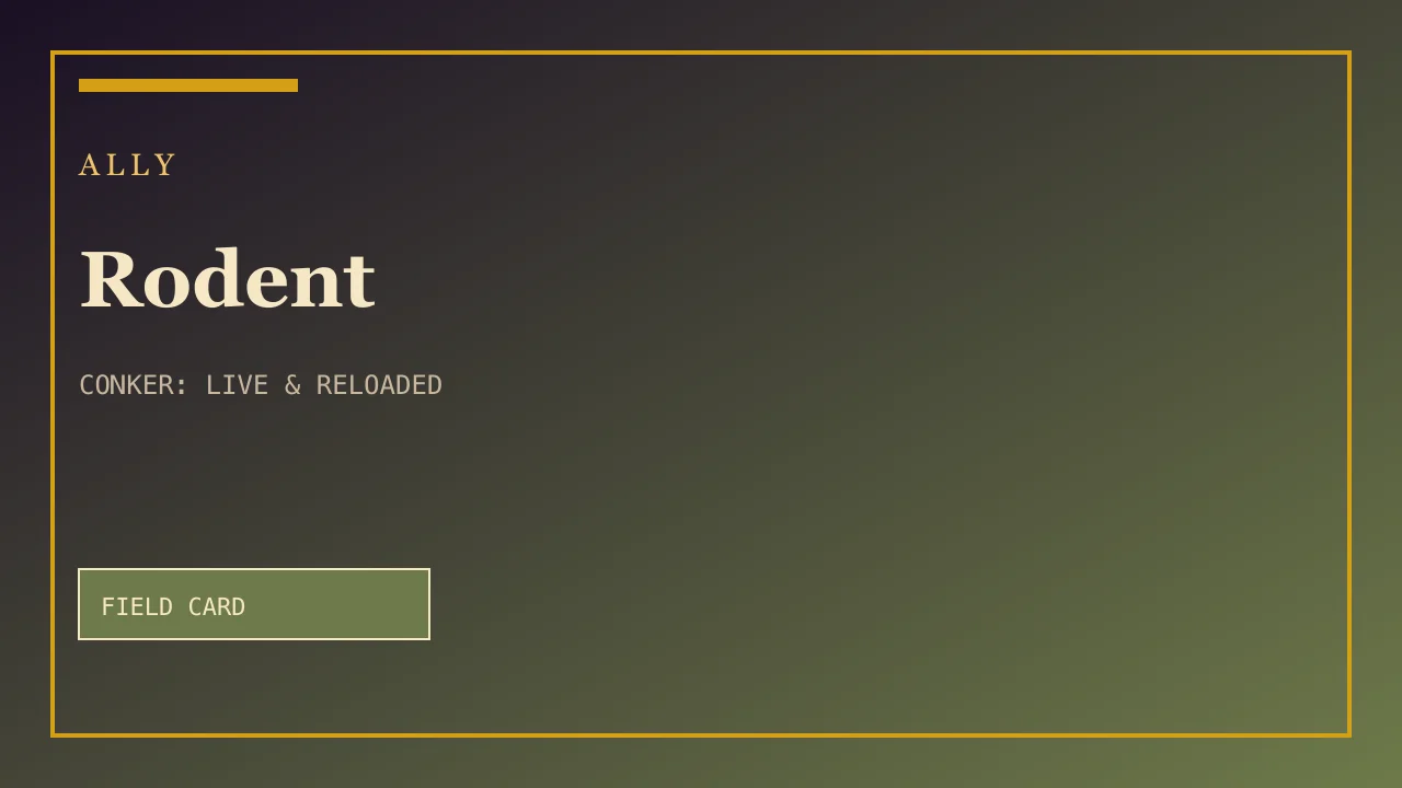 Rodent field card — Ally in Conker: Live and Reloaded