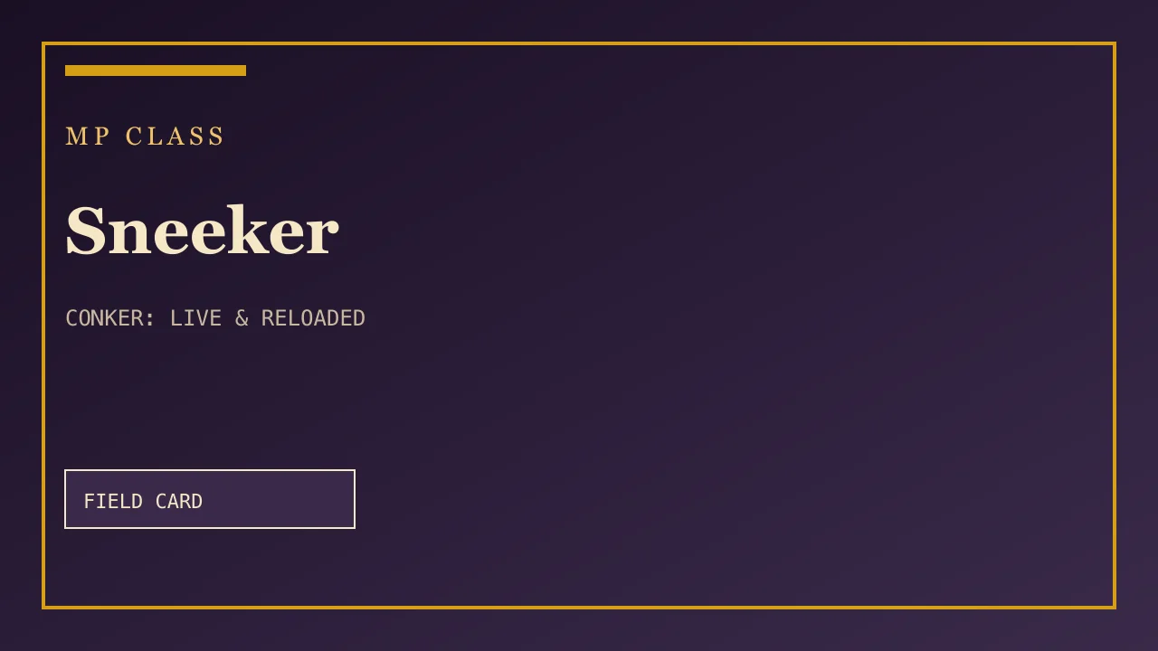 Sneeker field card — MP Class in Conker: Live and Reloaded