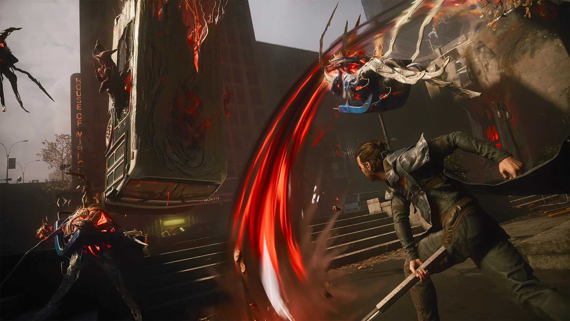 Dylan Faden swinging melee weapons in Manhattan