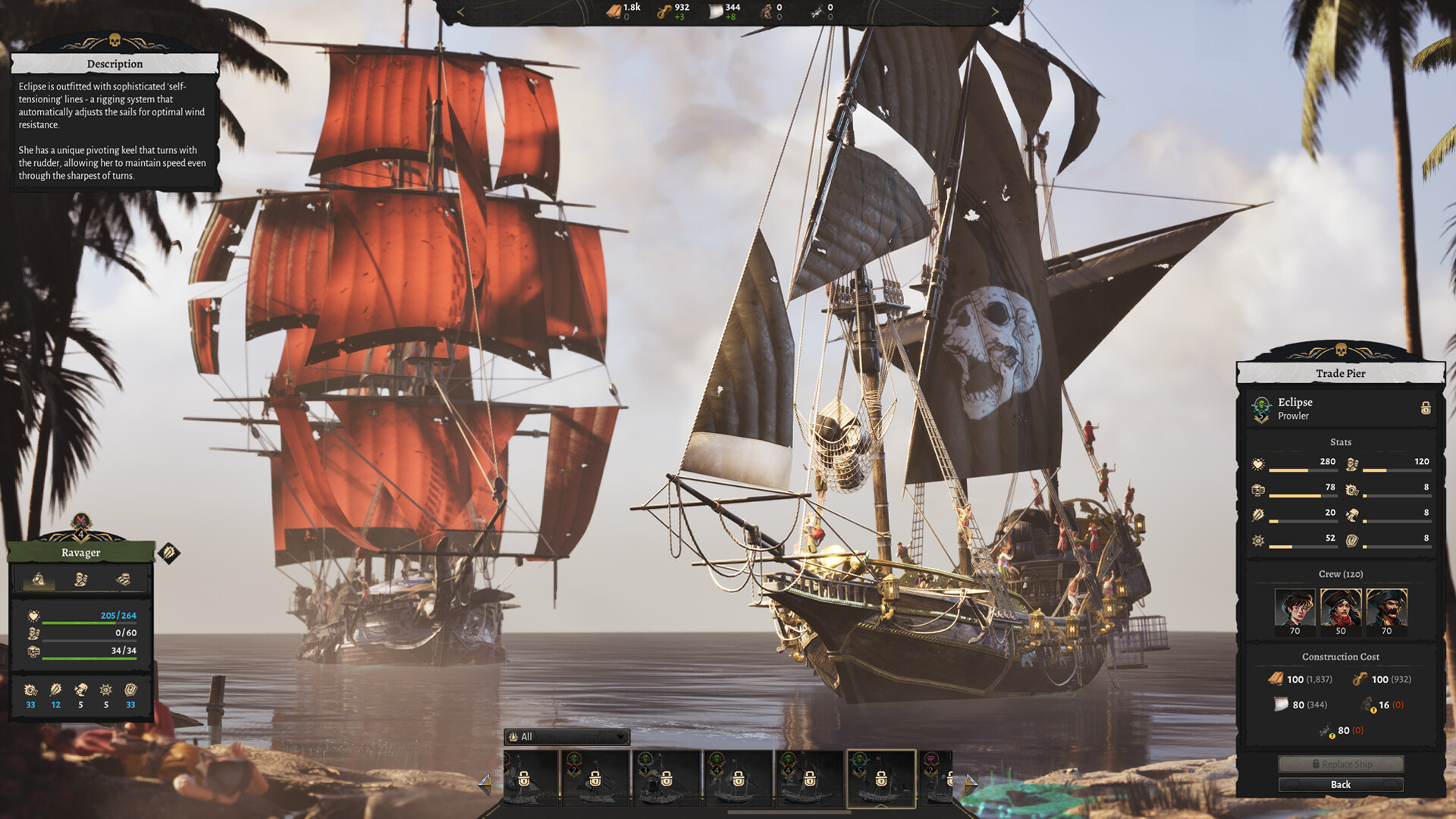 Corsair Cove settlement logistics moving through island production areas