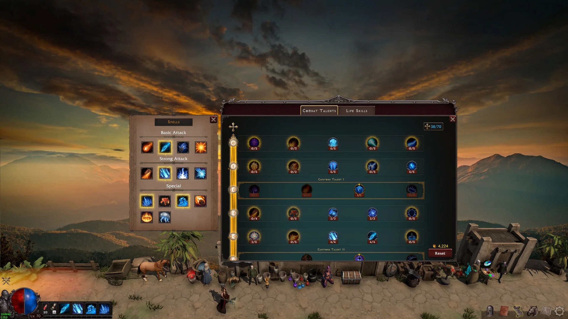 Deskrawl map travel UI with named nodes and a boss encounter