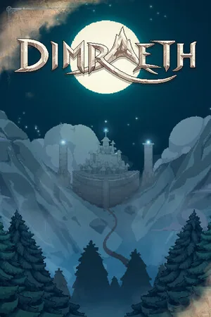 Vertical capsule: moonlit fortress and Dimraeth wordmark.