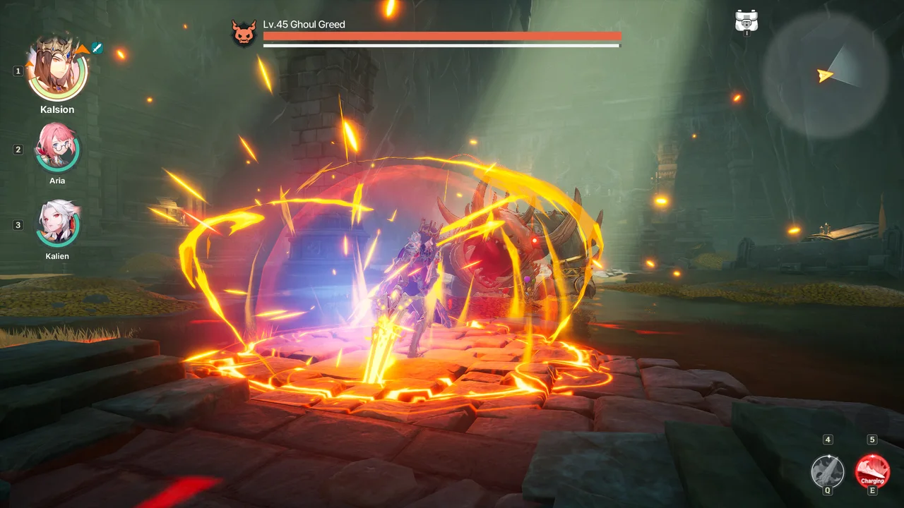 Three-Hero team fighting Ghoul Greed