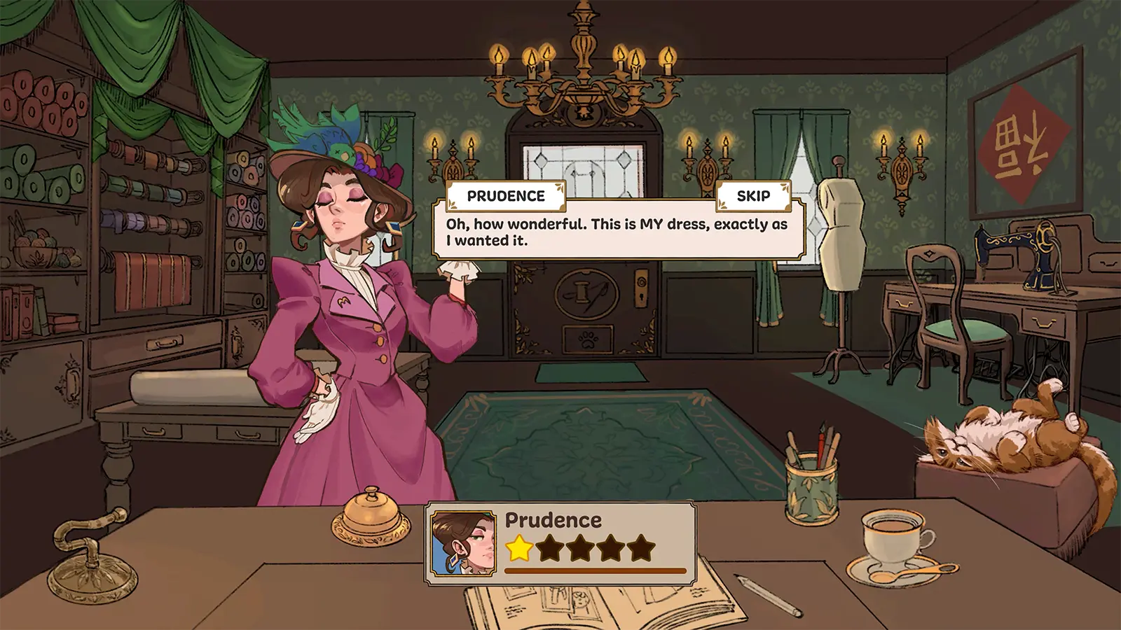 Prudence collecting a finished commission