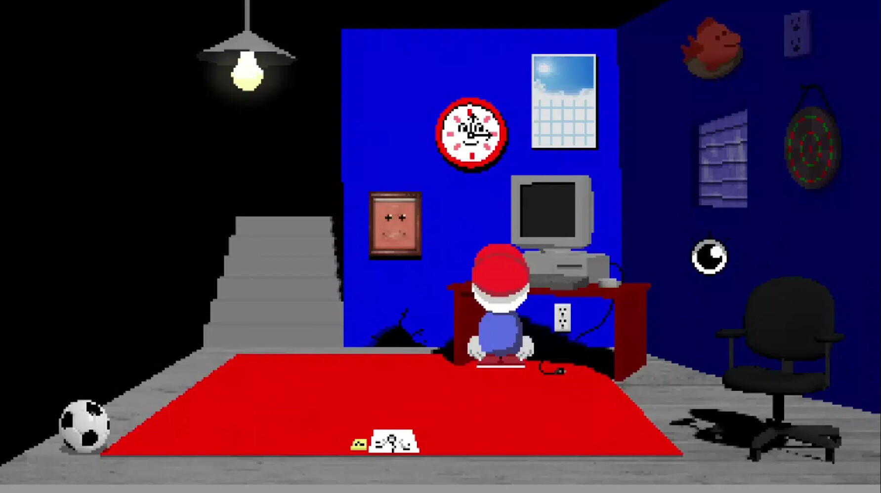 Endacopia computer and nearby room clues, illustrating how environmental and interface evidence can connect.