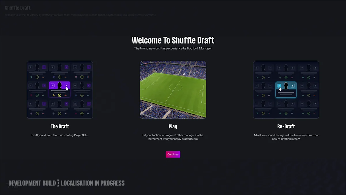 FM27 Shuffle Draft welcome screen