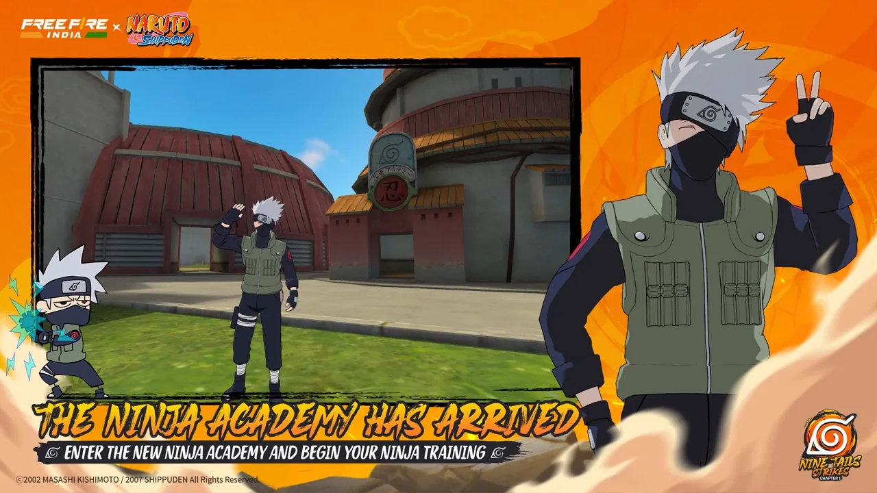 Ninja Academy landmark with Kakashi