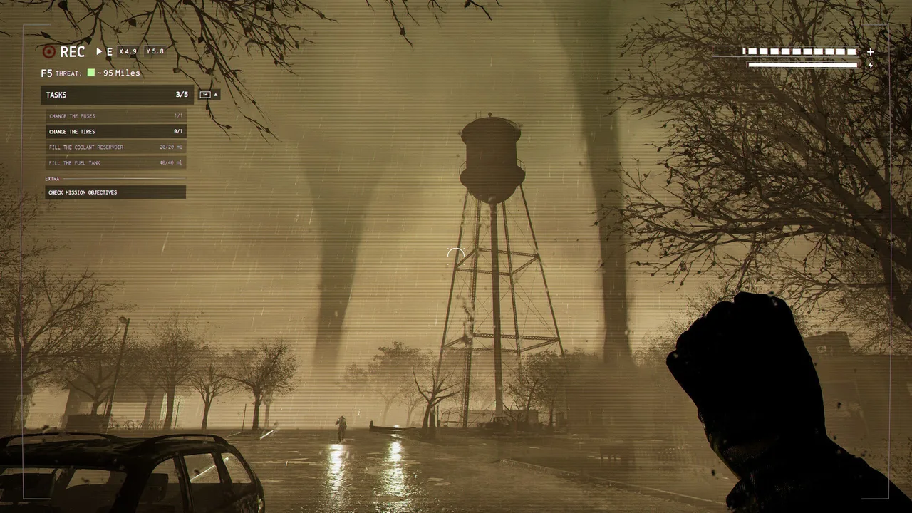 Tornado approaching suburban houses during a Funnel Runners deployment