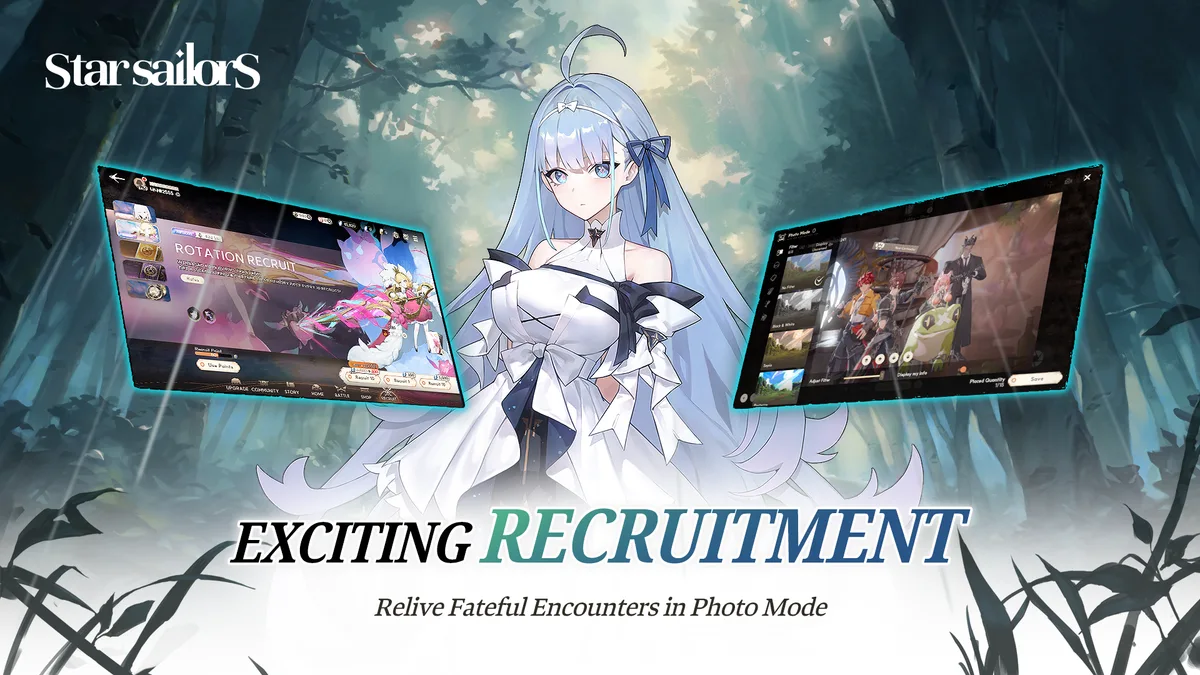 Official site gallery banner: "EXCITING RECRUITMENT — Relive Fateful Encounters in Photo Mode."