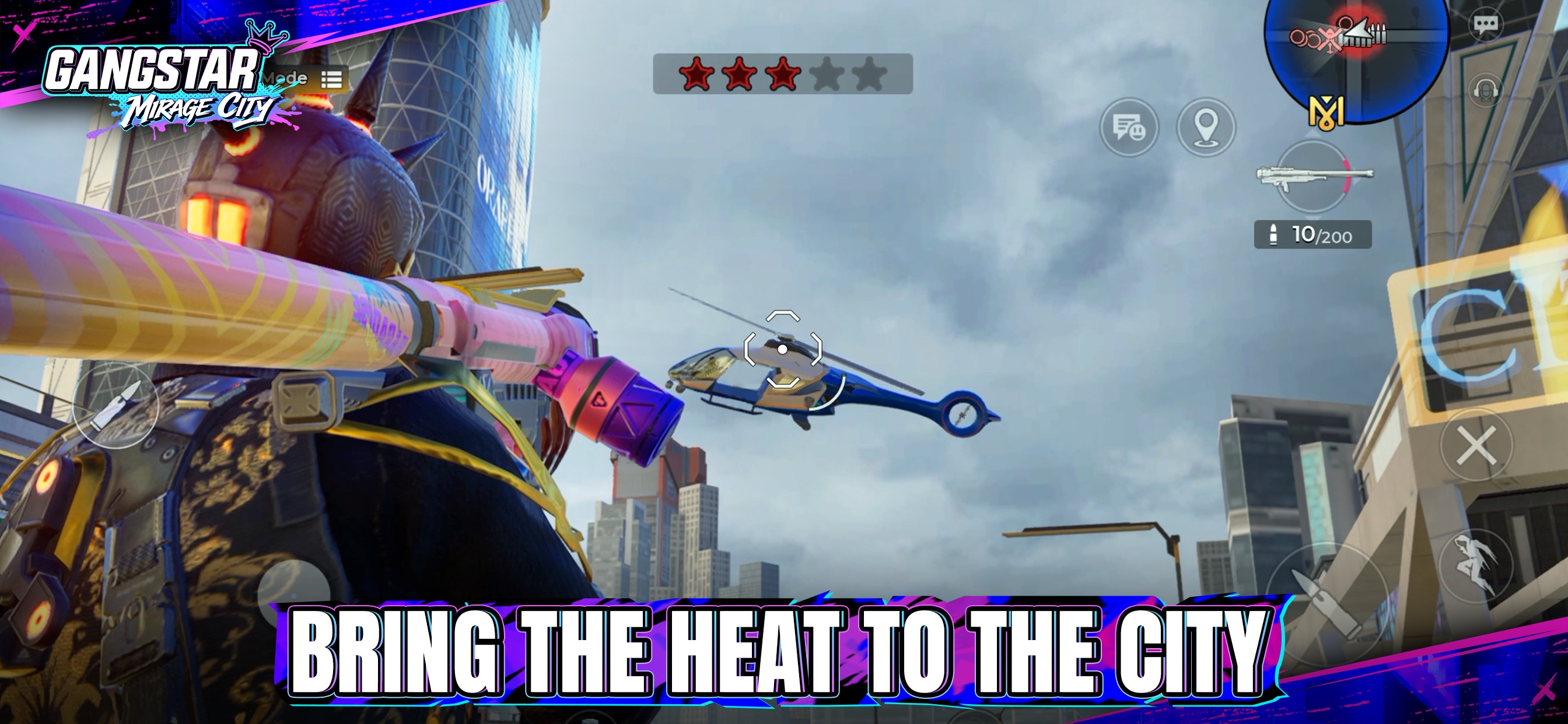 Three-star wanted fight in open world