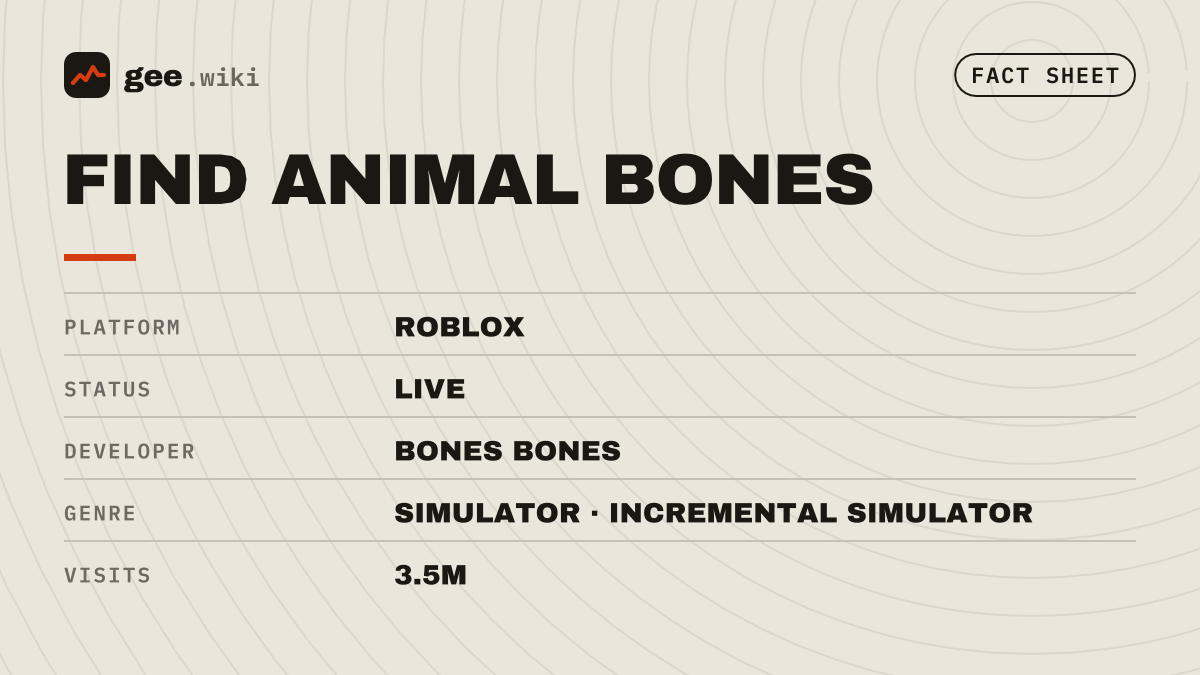 Find Animal Bones: Fact sheet card