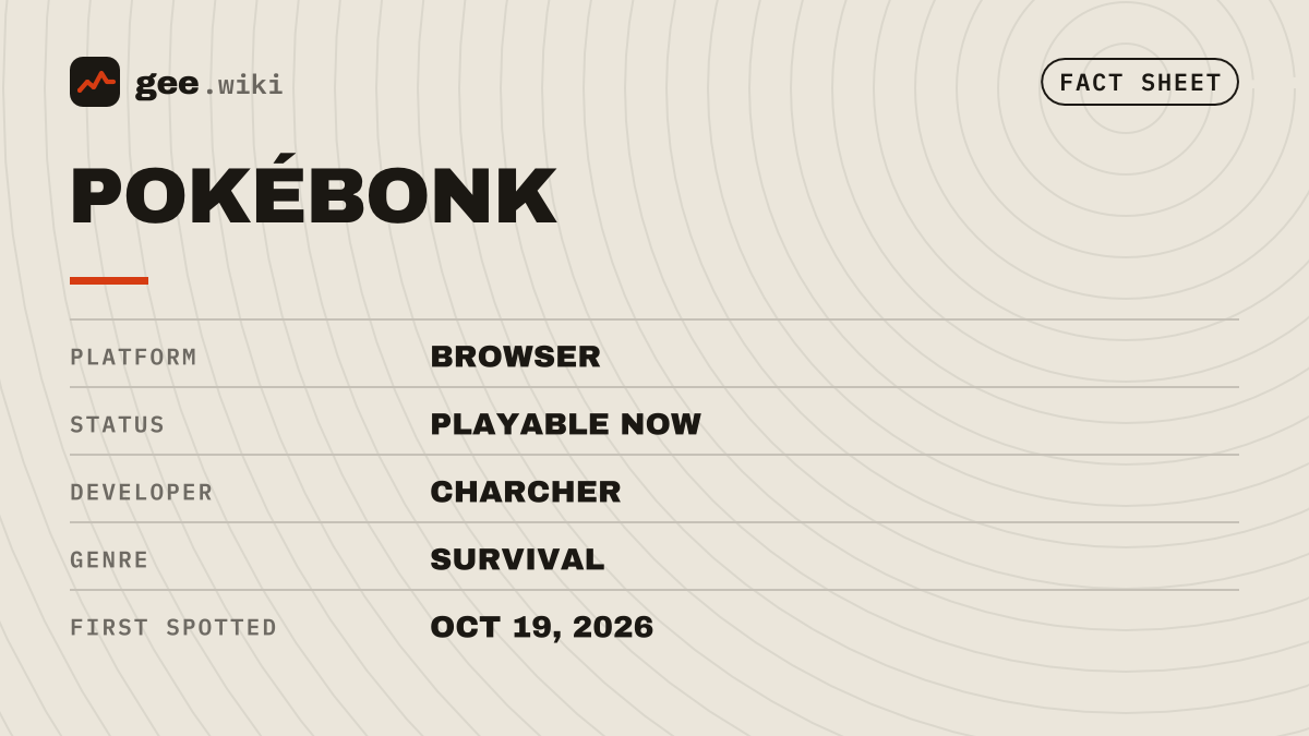PokéBonk: Fact sheet card