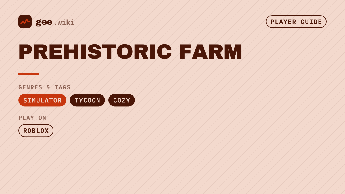 Prehistoric Farm: Player guide card