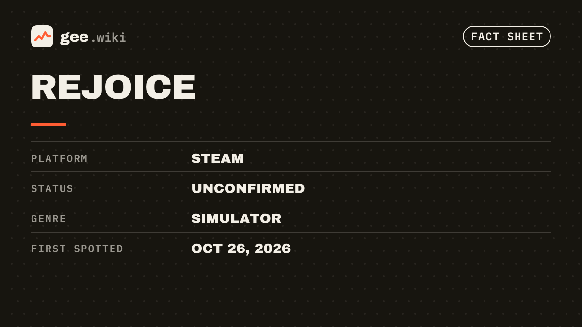 Rejoice: Fact sheet card