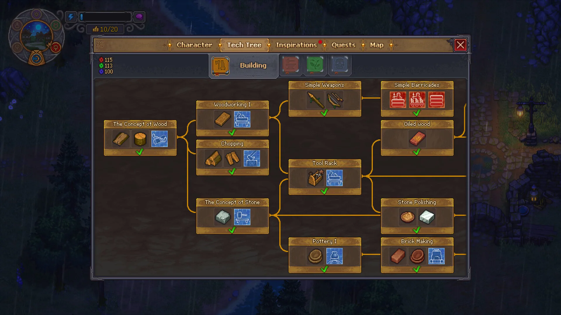 Night town streets in Graveyard Keeper 2