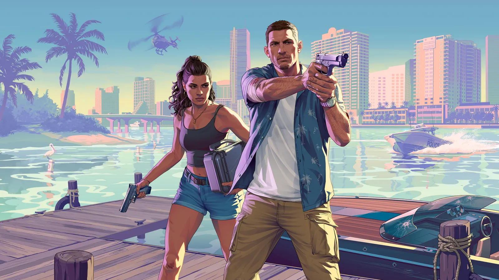 Jason and Lucia, official Grand Theft Auto VI artwork