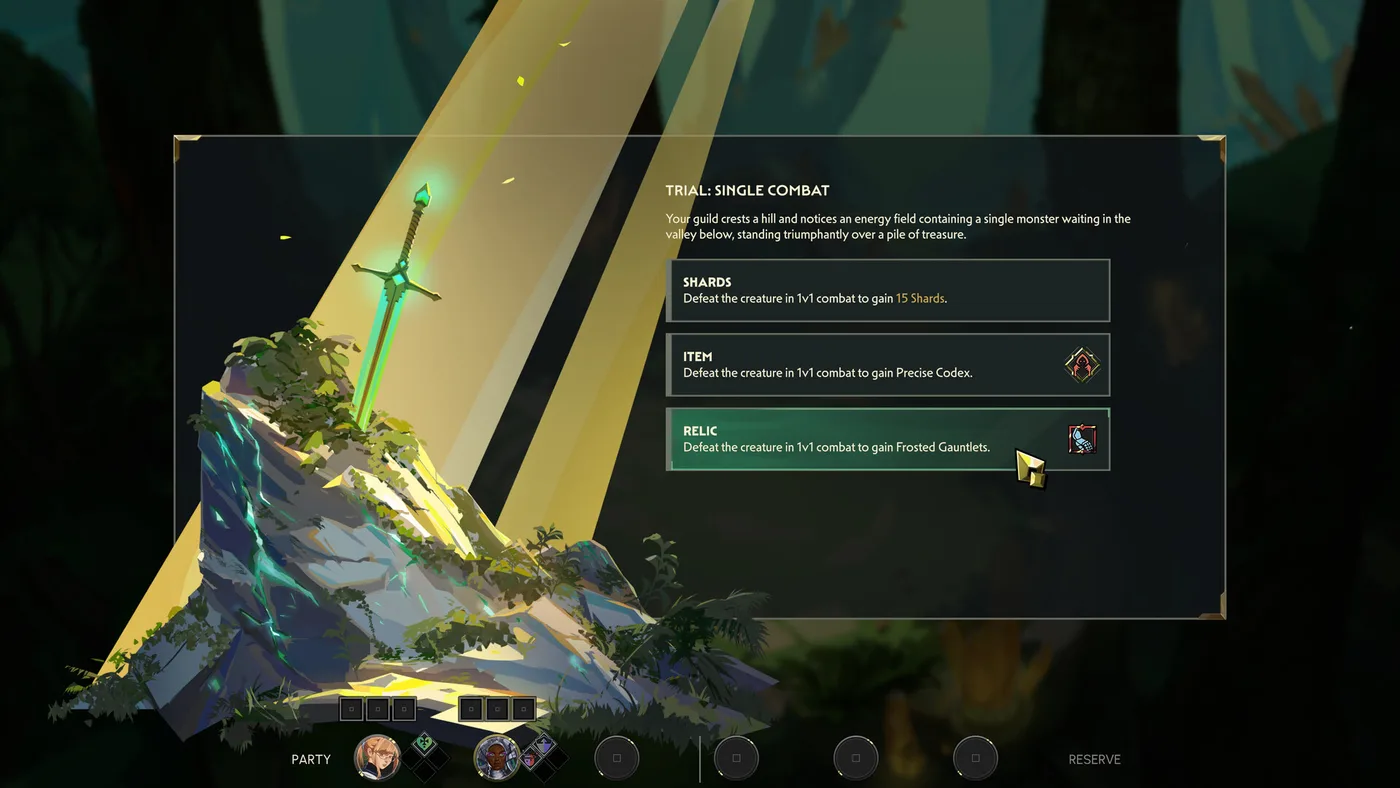 Guildrun trial event offering shards, items, or relics