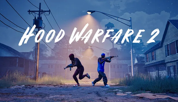 Wide art of two players sprinting a residential street