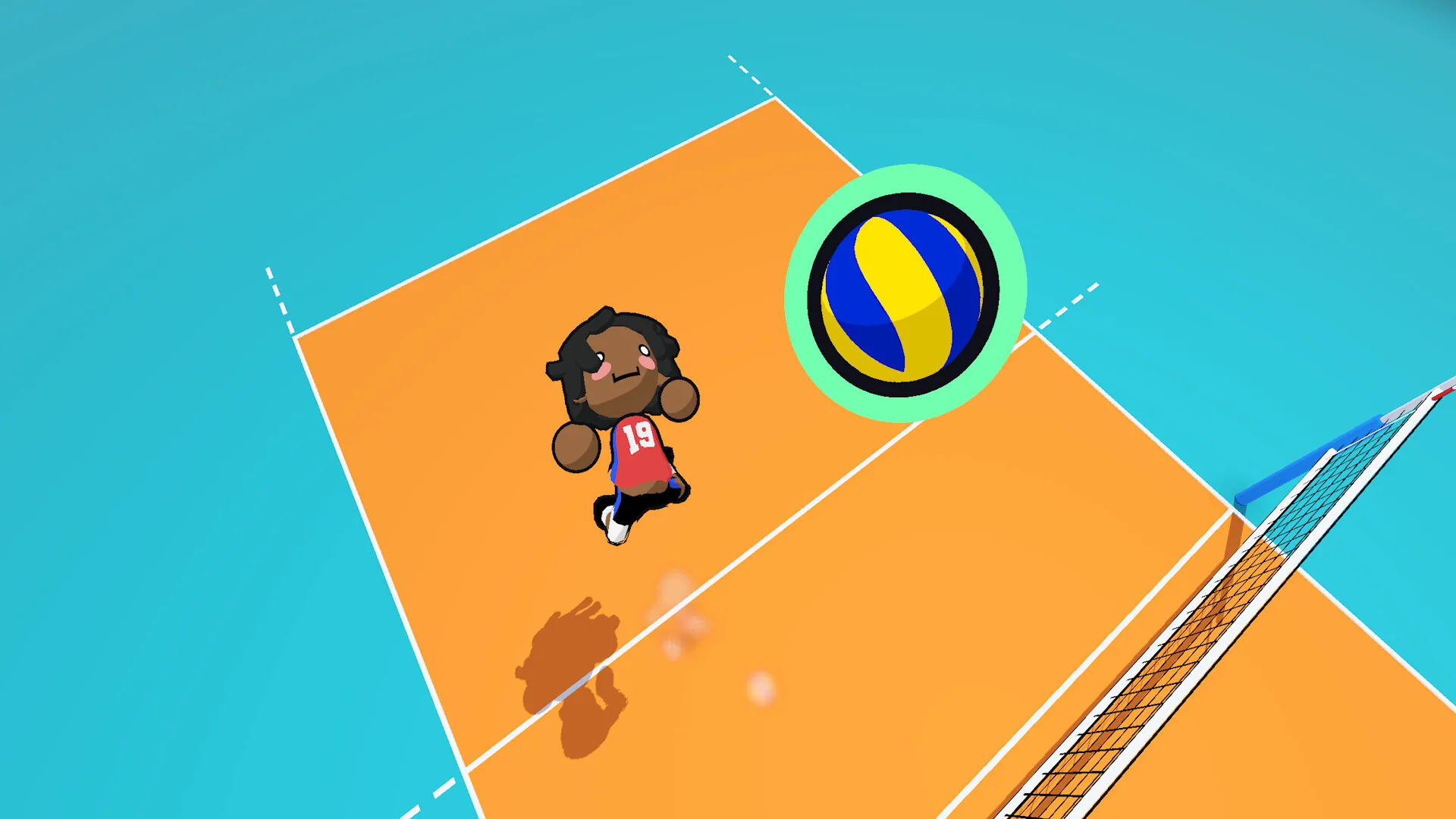 Player in jersey 19 on an outdoor court