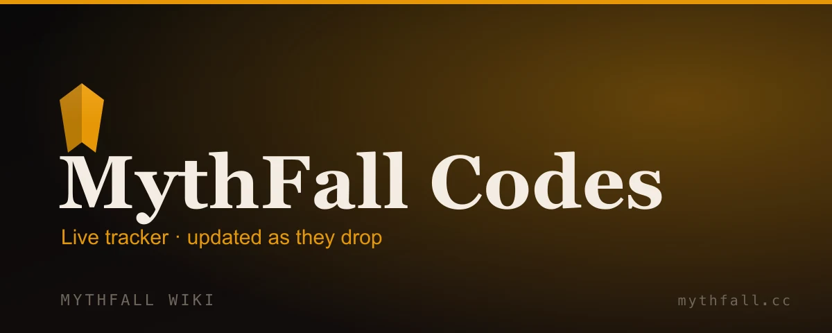 MythFall codes — live tracker