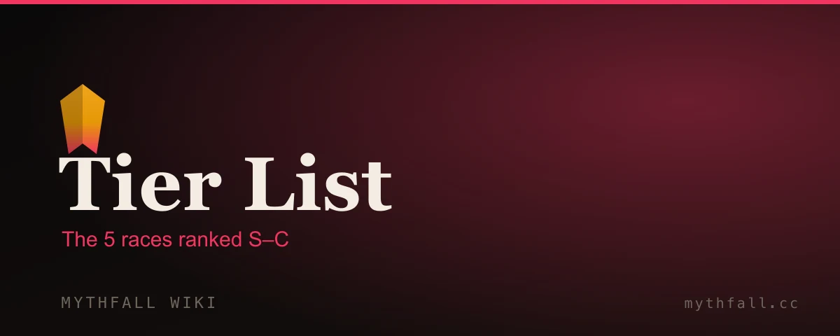 MythFall tier list — the five races ranked