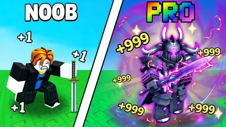 Split thumbnail of a starter katana fighter versus horned pro armor