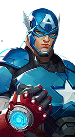 Official Captain America hero card from Marvel Rivals