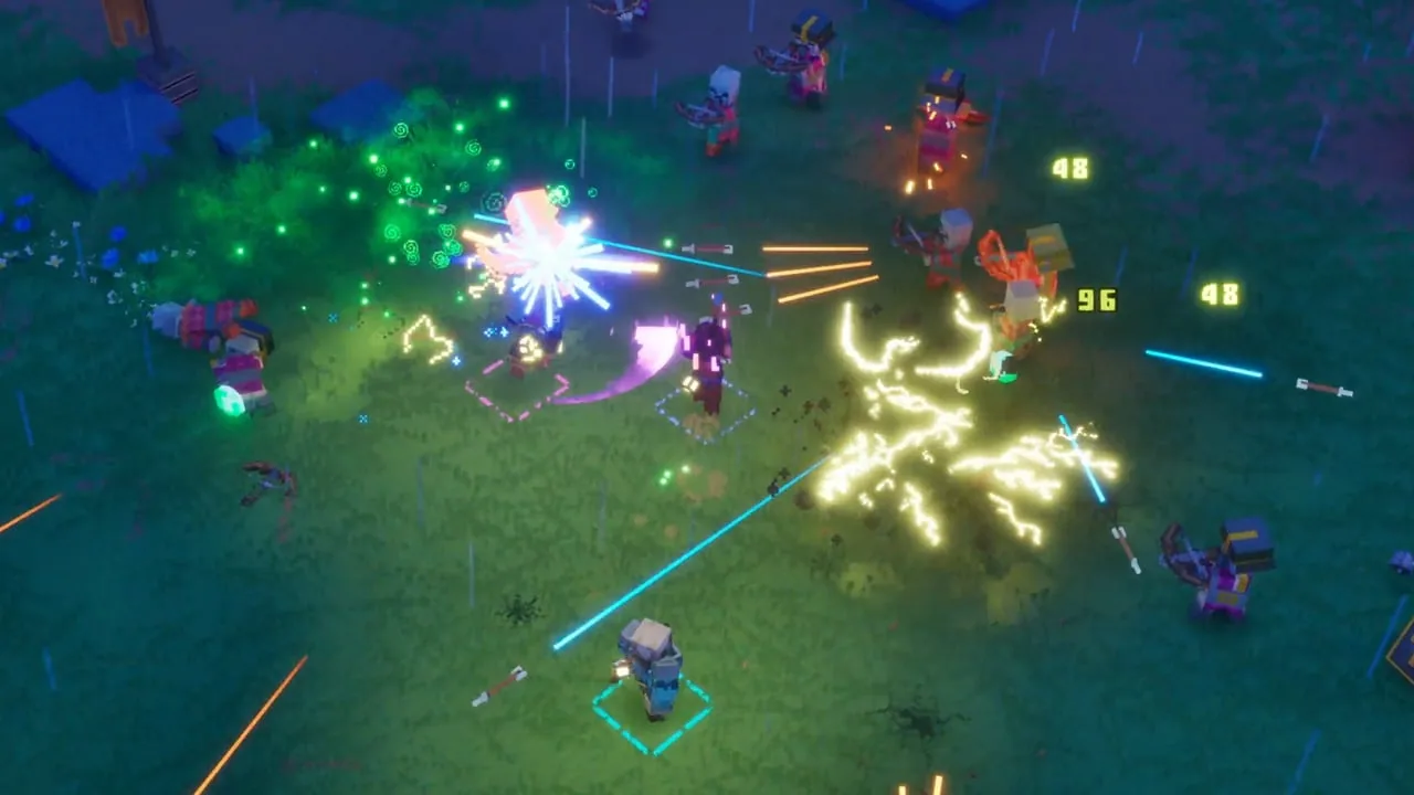 Four-player rainy Overworld fight