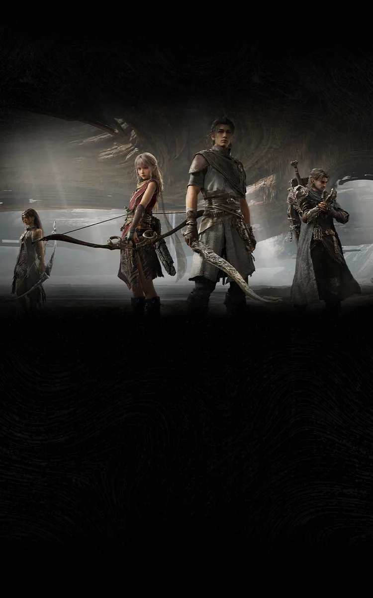 Official mobile still of the four-Weaver cavern lineup used on the co-op feature.