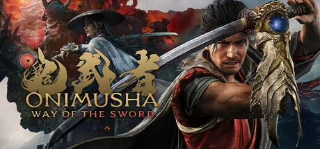 Steam header key art: Musashi with the Oni Gauntlet and katana beside another swordsman, ONIMUSHA WAY OF THE SWORD title