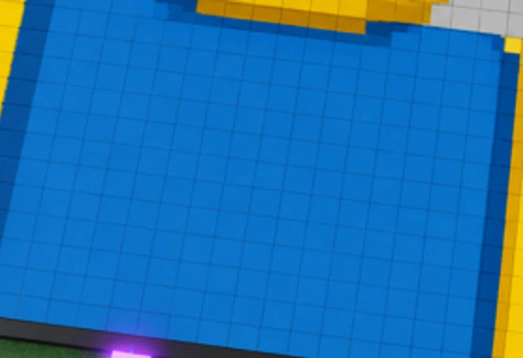 Blue blocks on a Paint a Game canvas