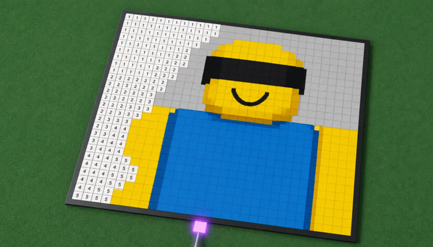 Completed yellow and blue Roblox icon on a Paint a Game canvas