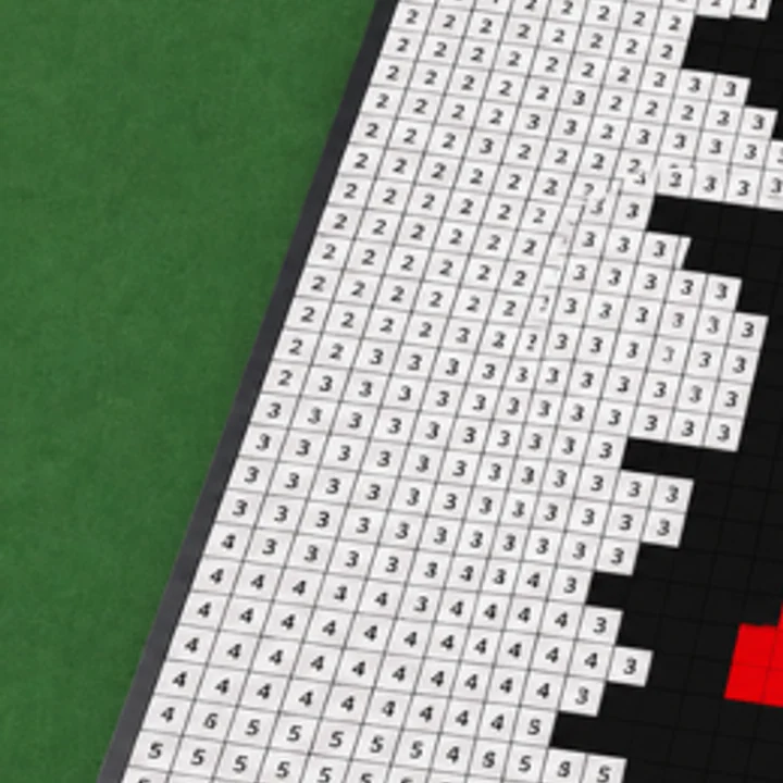 Numbered grid on a Paint a Game canvas