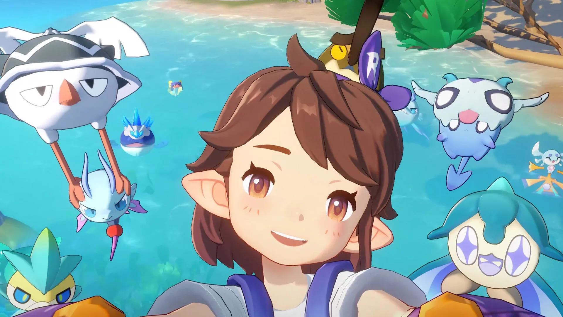 A Roco at a seaside lagoon with water and wing Jinies nearby