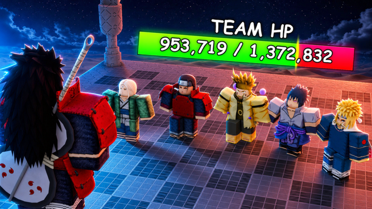 Multiple fighters appear together below a Team HP display.