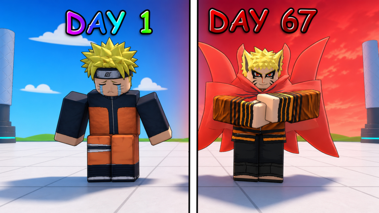 Official promotional art compares Day 1 and Day 67 fighter appearances.