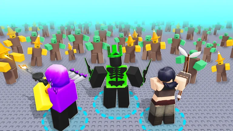 Roll to Defend tower-defense combat against blocky zombies on the path