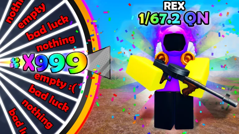 The Roll to Defend spin wheel showing an X999 multiplier result amid confetti