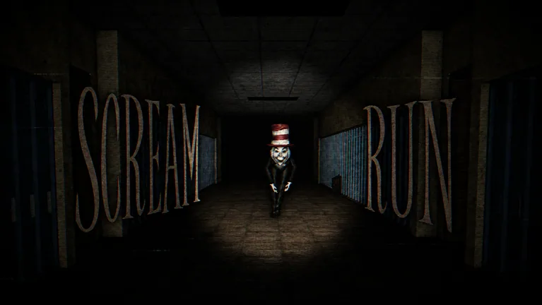 Scream And Run title over a locker hall
