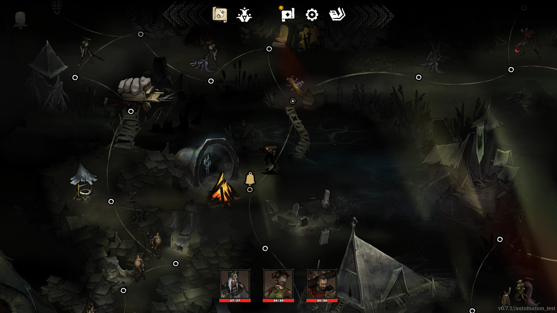 Official Shards of Order connected exploration map with the party visible