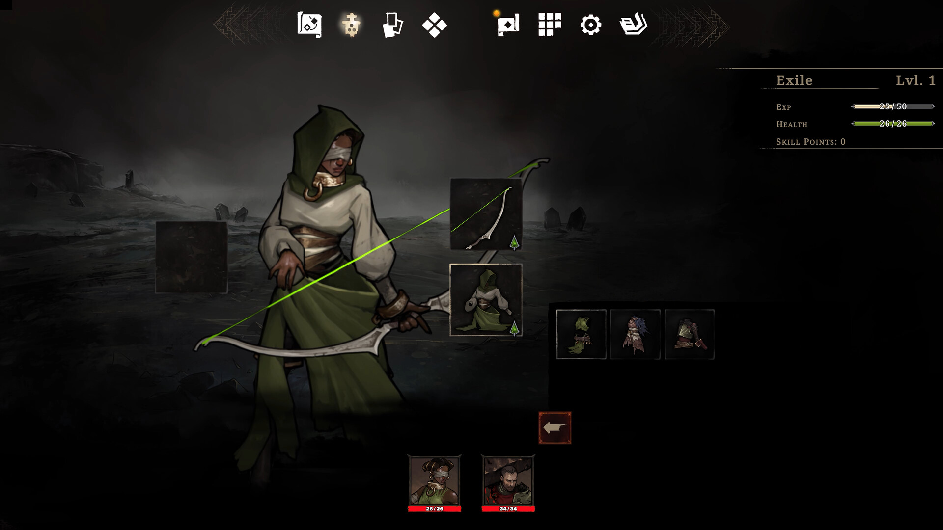 Official Shards of Order character and equipment interface