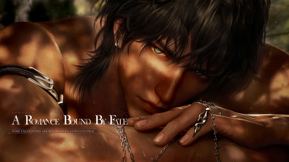Official Silent Whispers key art of a dark-haired lead wearing chain jewelry, rain-lit