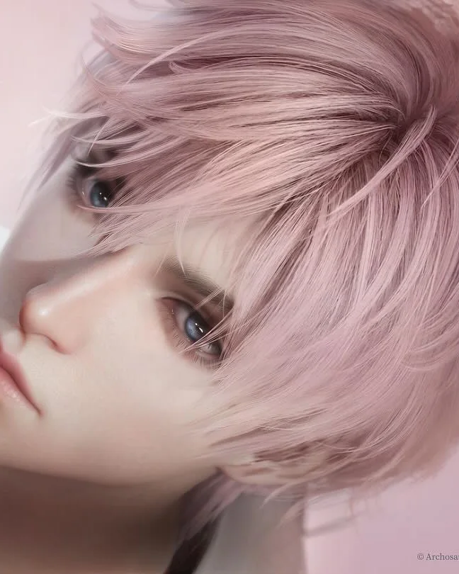 Official Silent Whispers key art of Valen, a pastel pink-haired lead